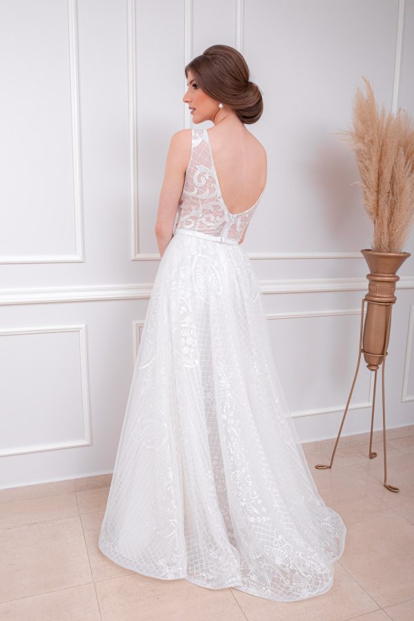 VESTIDO DE NOIVA EVASÊ OFF WHITE RENDA E TULE – Maximus Atelier