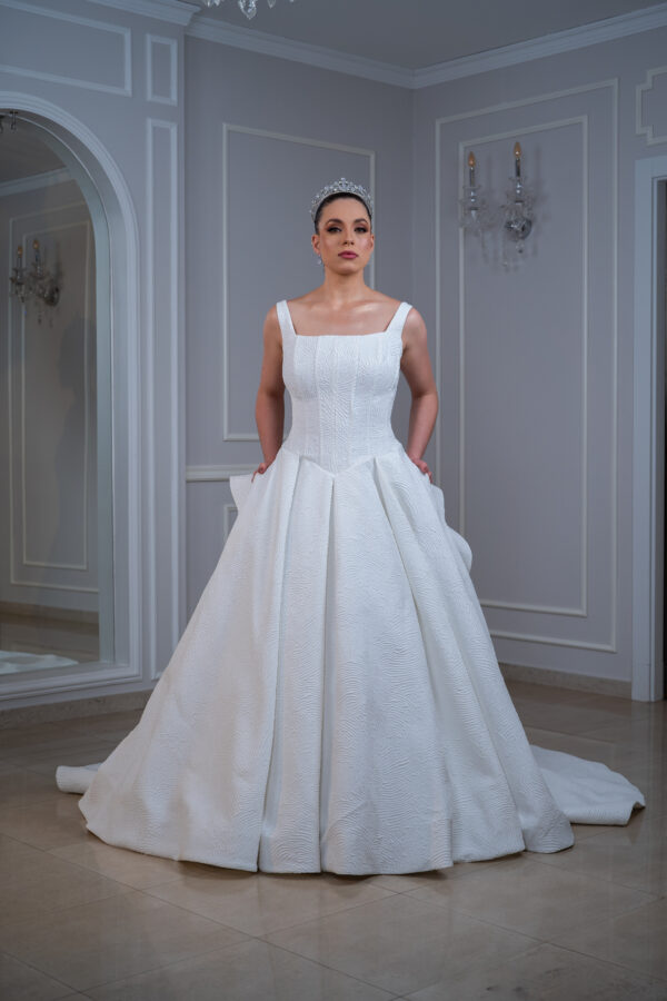 Vestido de noiva em Jacquard